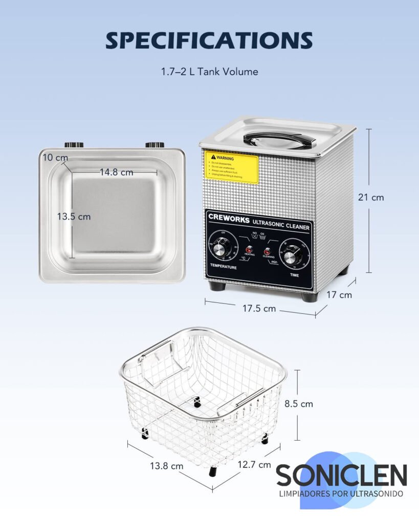 Creworks 2L máquina ultrasonidos para limpiar aerógrafos